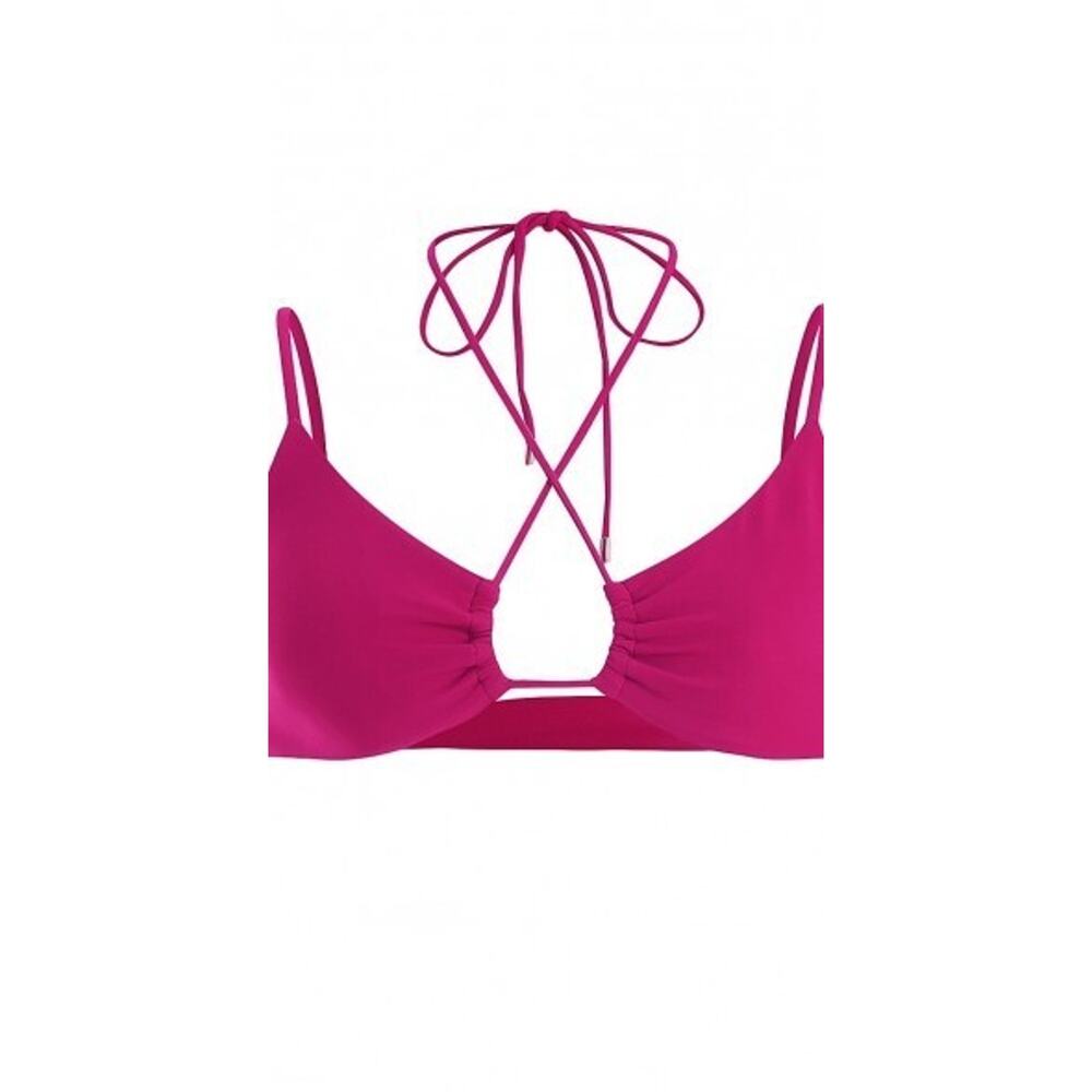 ANDIE Women's L The Casablanca Top Magenta Bikini AT316 Tie Back Adjustable NEW